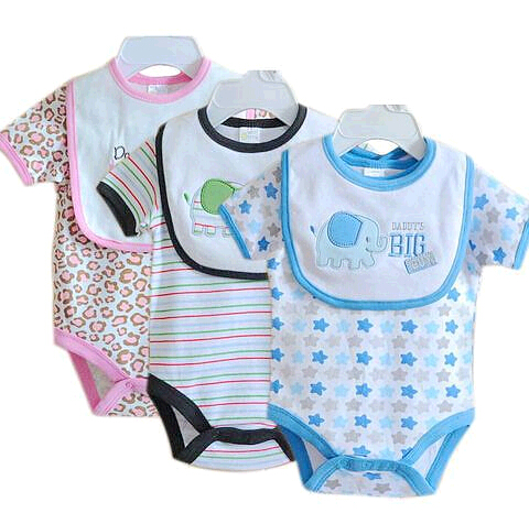 Custom newborn romper, baby romper with bib