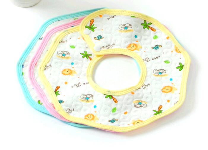 Promotional octagon shape cotton baby bibs