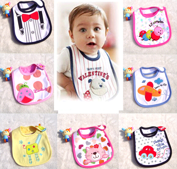 Wholesale cotton three layers waterproof baby bibs