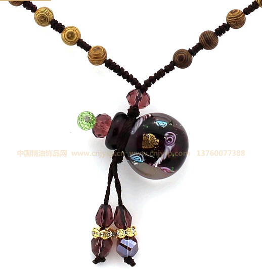 Wholesale murano glass perfume small bottles essential oils aromatherapy necklace