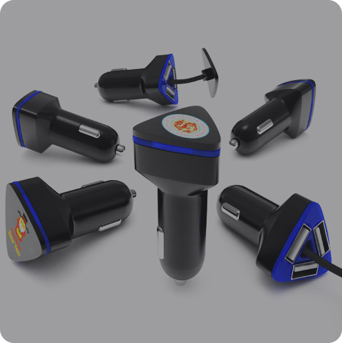 High quality three port car charger