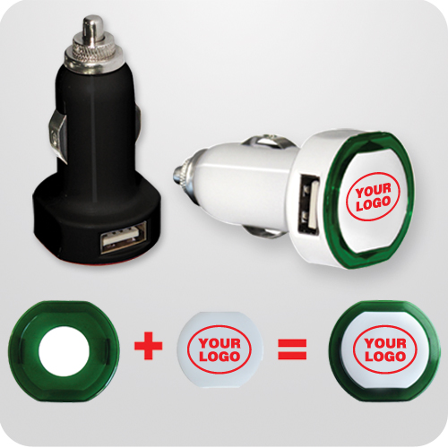 Universal dual usb port car charger with plastic lid
