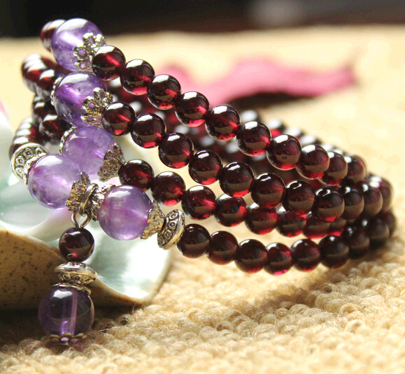 Wholesale fashional multi circle woman red garnet bracelet