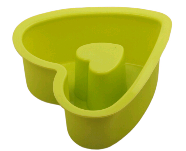 Wholesale green color heart shape silicone cake moulds, silicone chocolate molds