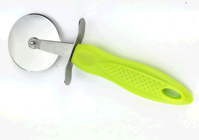Wholesale high quality stainless steel pizza knife with green color ABS handle