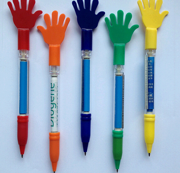 Promotional palm shape plastic banner advertising pen