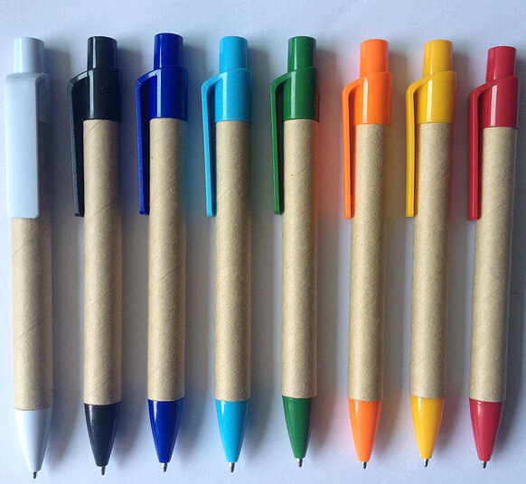 Wholesale promotional eco paper pen with plastic clip