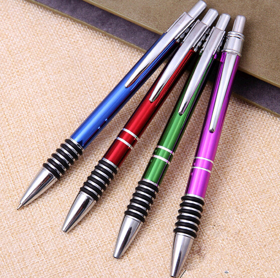 Promotional customized logo cheap plastic aluminum metal pen