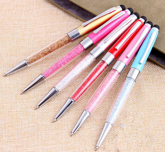 Wholesale good quality stylus touch screen pen with rose crystal decoration