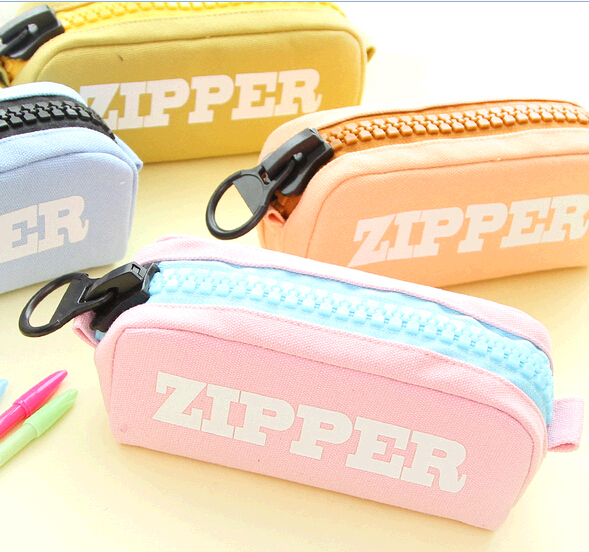 Wholesale contracted large capacity canvas material pencil bag