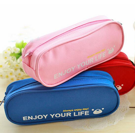 Promotional customized printing logo oxford cloth pencil bag, pencil case