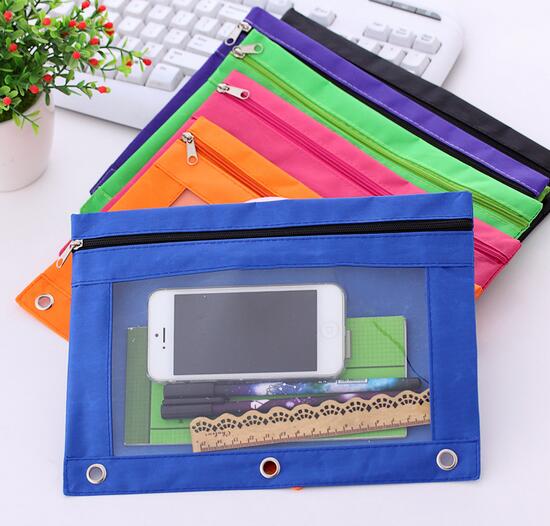 Wholesale three hole oxford cloth pencil bag, pencil case