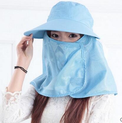Wholesale outdoor uv protection sun hat,  cover face and neck folding cycling cap