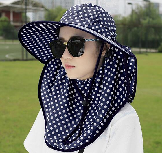 Cover face and neck summer outdoor folding cycling uv protection hat and cap