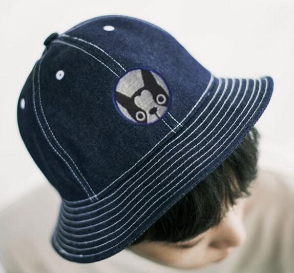 Fashional denim material resort hat with flat top, denim cap