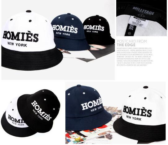 Wholesale black color with homie logo woman bucket cap
