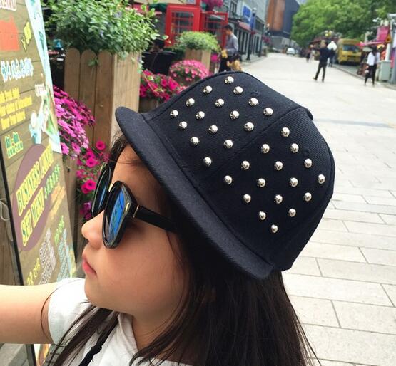 With rivet and stud decoration children hip hop cap