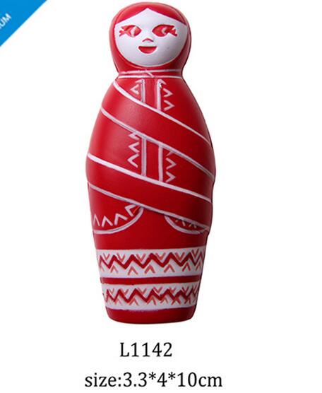 Wholesale fashion Matryoshka doll shape pu stress ball