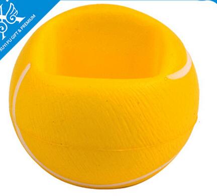 Wholesale tennis shape pen holder function pu stress ball