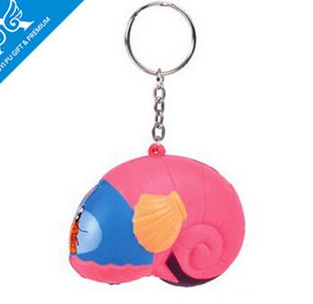 Wholesale snail shape pu stress ball keychain