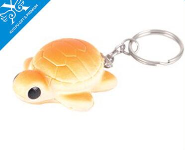 Wholesale tortoise shape pu stress ball keychain
