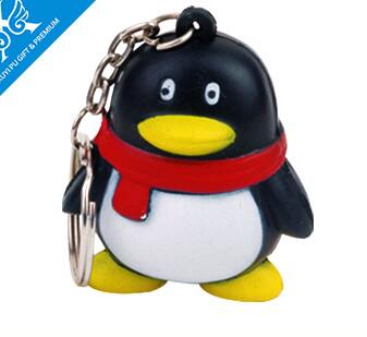 Wholesale qq shape pu stress ball keychain