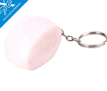Wholeale steamed bun shape pu stress ball keychain