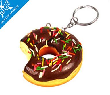 Wholesale bread shape pu stress ball keychain