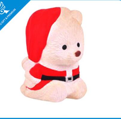 Wholesale bear with christmas cap pu stress ball
