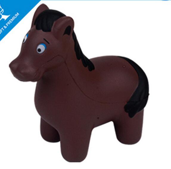Wholesale black horse shape pu stress ball