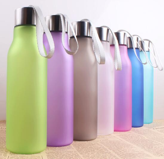 Wholesale 600ml frosted sport cup with rope