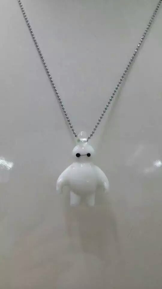 Wholesale white bear shape essencial oil necklace