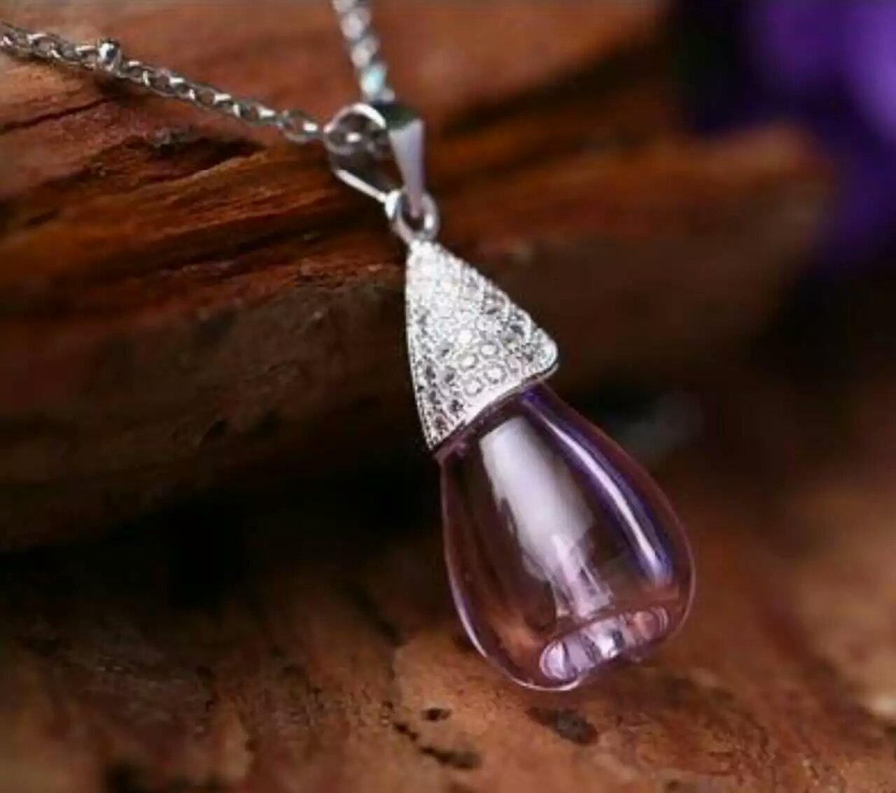 Wholesale water drop shape bottle essencial oil bottle necklace