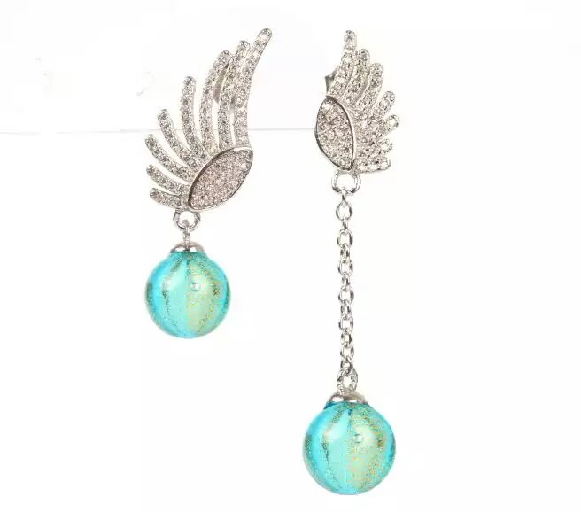 Wholesale blue color bottle essencial oil diffuser jewelry earring