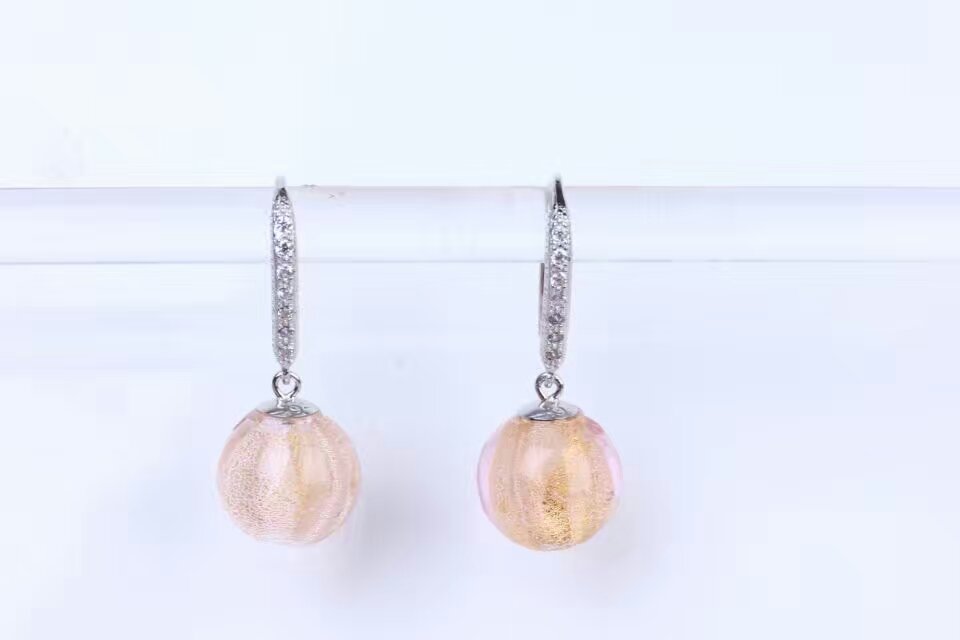 Wholesale pink color bottle essencial oil jewelry earring