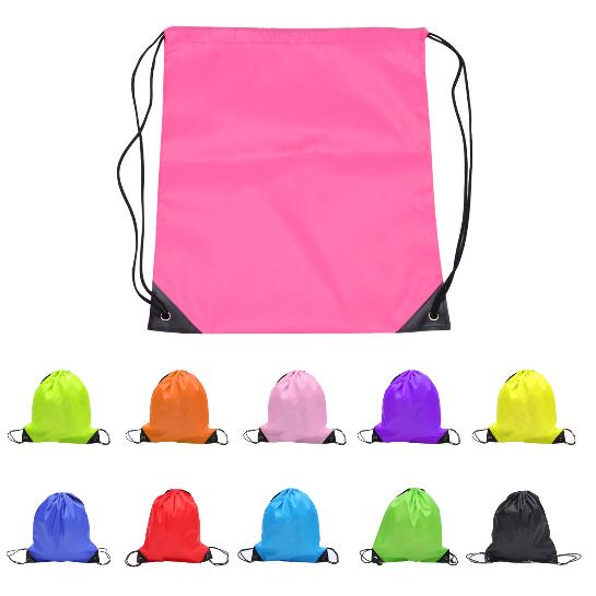 Wholesale cutsomized logo and color cheap string bag with rope