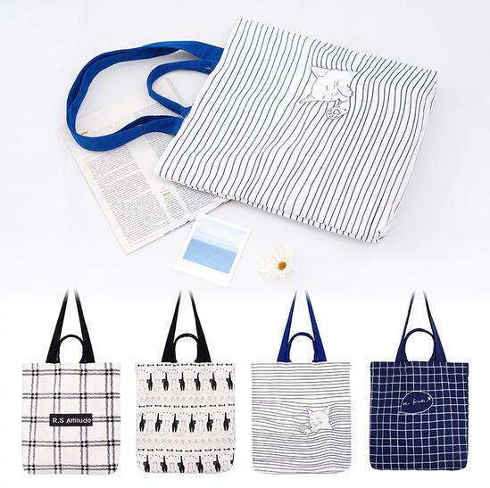 Wholeslale fashion printing canvas student bag