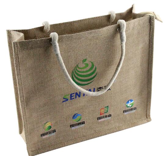 Promotional cheap custom logo style flax or linen bag
