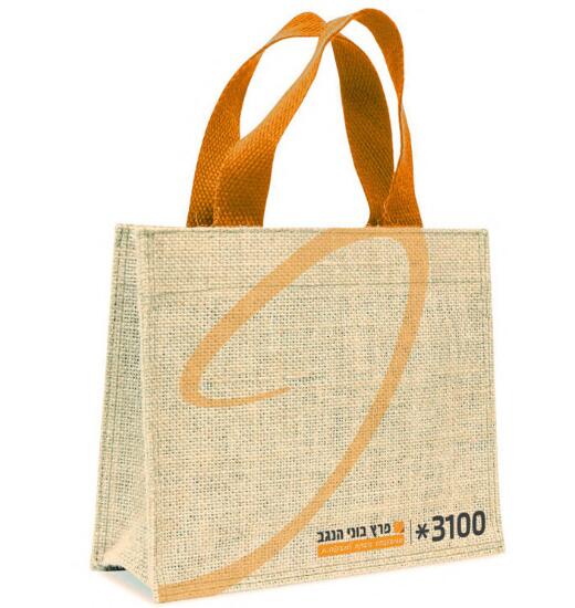 Wholesale  custom yellow rope flax cotton bag
