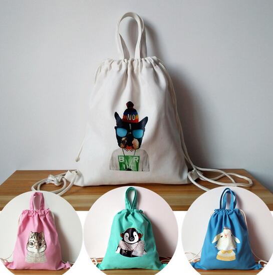 Wholesale canvas material cheap string bag for student