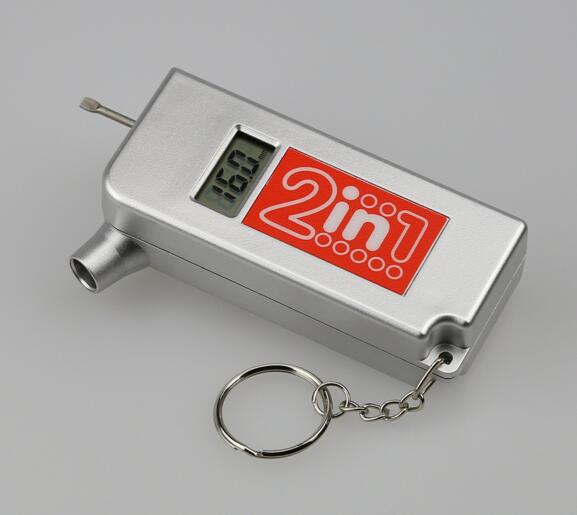 Wholesale 2 in 1 silver color digital tire gauge