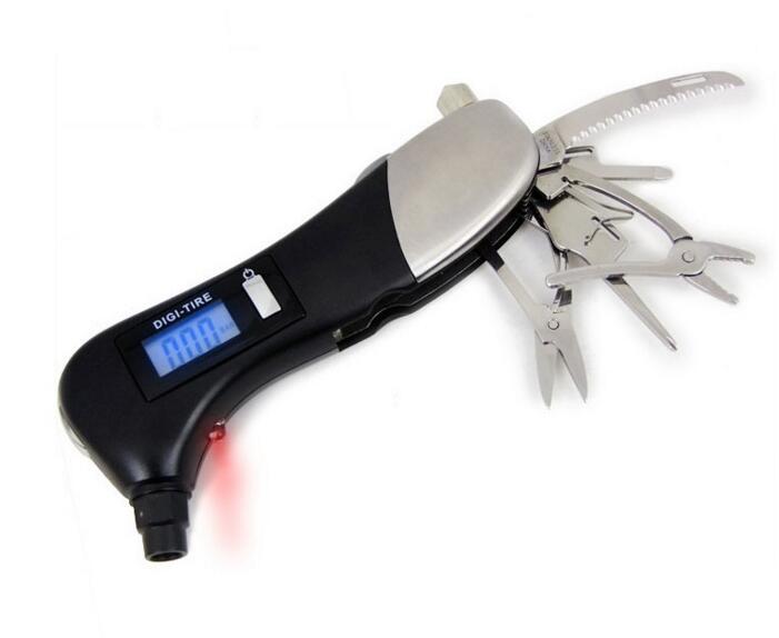Wholesale black color multi function with knife function digital tire gauge