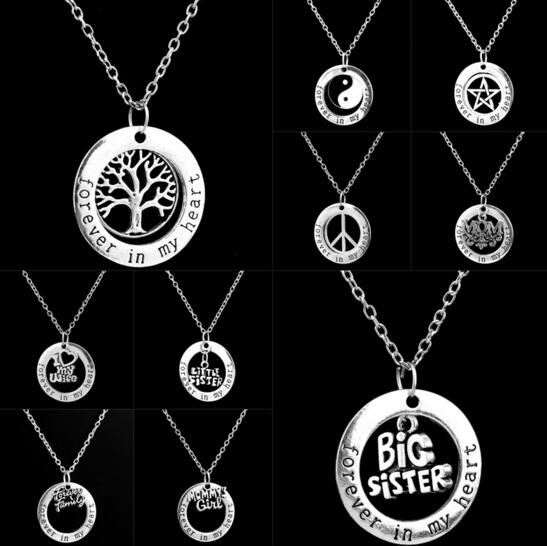 Wholesale forever in my heart with tree inside of heart necklace