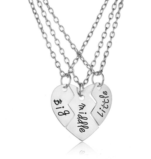 Wholesale big middle little heart shape necklace