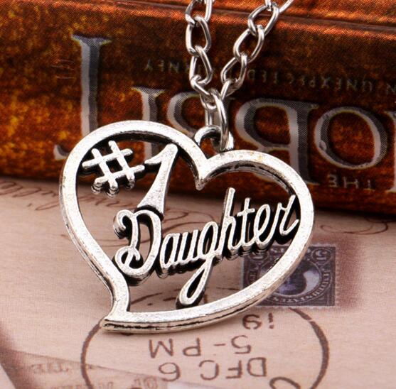 Wholesale # 1 daughter heart shape necklace