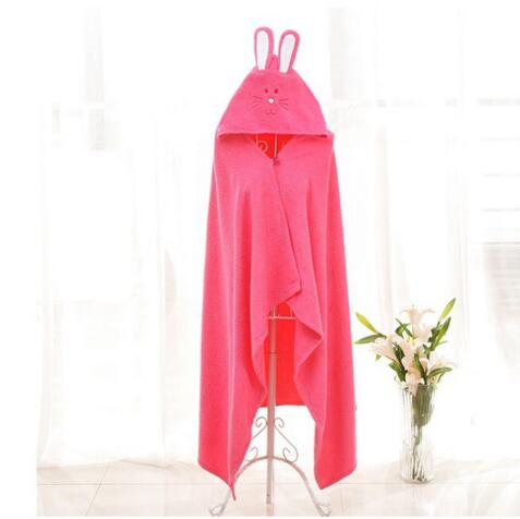 PInk color cloak Bamboo fiber children bathrobe for swimming