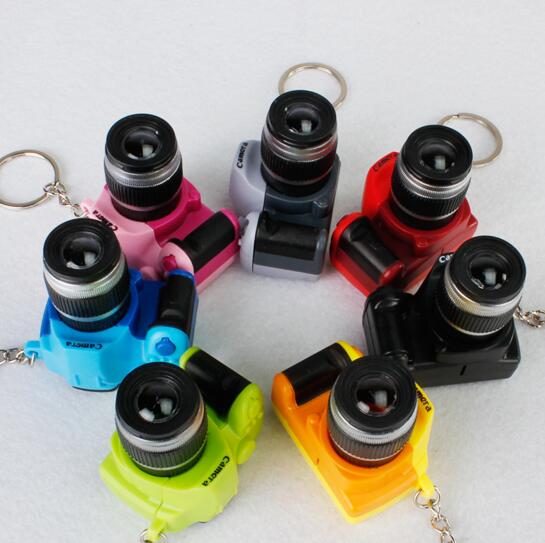 Promotional camera shape wtih sound and led keychain