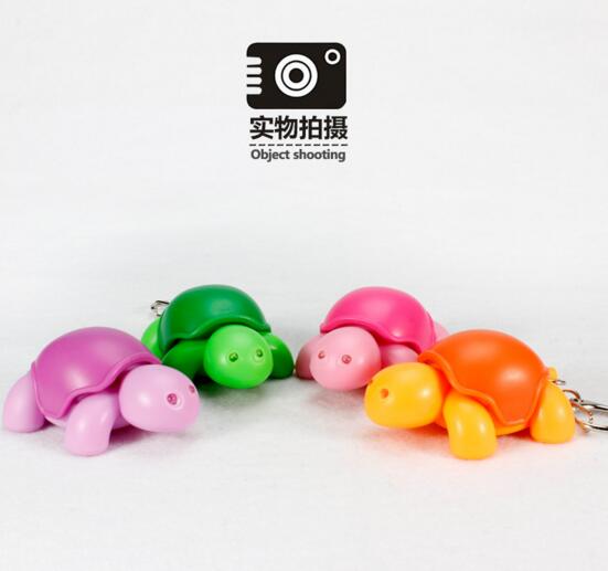 Promotional sea turtle shape with sound and led keychain