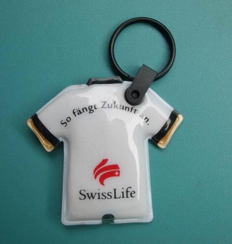 Promotional shirt shape custom logo with led keychain