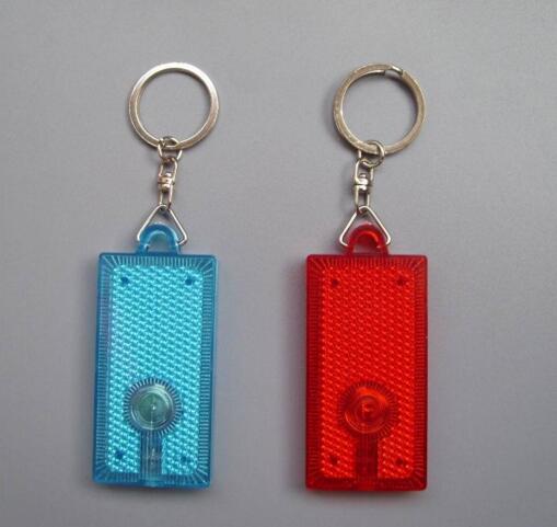 Promotional rectangle shape reflective led keychain